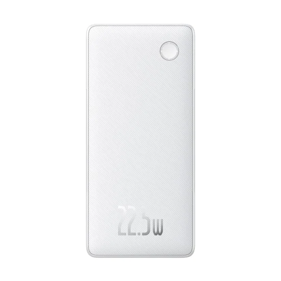Външна USB батерия, Type-C, двоен USB-C кабел, Lightning, 22.5W, 10000mAh - Baseus Airpow Air Lite (P10067501213-00) - бял