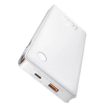 Външна USB батерия, Type-C, двоен USB-C кабел, Lightning, 22.5W, 10000mAh - Baseus Airpow Air Lite (P10067501213-00) - бял