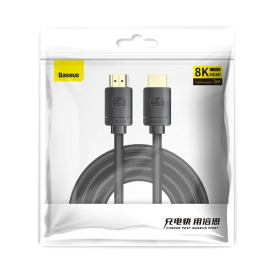 HDMI видео кабел HDMI към HDMI 8K, 3 м - Baseus (CAKGQ-L01) - черен