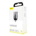 Зарядно за кола, бързо зареждане, 30 W - Baseus Tiny Star Mini (C00035000817-Z1/VCHX-A0G) - Космическо сиво