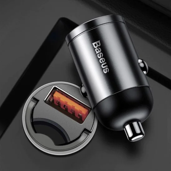 Зарядно за кола, бързо зареждане, 30 W - Baseus Tiny Star Mini (C00035000817-Z1/VCHX-A0G) - Космическо сиво