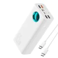 Външен батериен пакет 4x USB, Type-C, Lighting, Micro-USB, Fast Charge, 65W, 26800mAh - Baseus Amblight (P1002240222223-00) - Бял