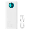 Външен батериен пакет 4x USB, Type-C, Lighting, Micro-USB, Fast Charge, 65W, 26800mAh - Baseus Amblight (P1002240222223-00) - Бял