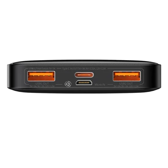 Външна батерия 10000mAh, 20W - Baseus Bipow Digital Display (PPBD050301) - Черен