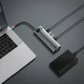 USB-C към 3 x USB, Type-C, VGA, 2x HDMI, TF/SD концентратор - Baseus (CAHUB-CT0G) - сив