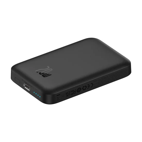 Baseus - Power Bank Mini Air (P10059002113-00) - Type-C, MagSafe зареждане, 20W, 6000mAh, с кабел Type-C, 30 см - Черен