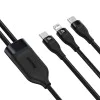Baseus - Кабел за данни Flash Series 2in1 (CA1T2-F01) - Type-C към Type-C, Lightning 100W, 1.2m - Черен