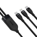 Baseus - Кабел за данни Flash Series 2in1 (CA1T2-F01) - Type-C към Type-C, Lightning 100W, 1.2m - Черен