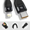 Baseus - Кабел за данни Flash Series 2in1 (CA1T2-F01) - Type-C към Type-C, Lightning 100W, 1.2m - Черен