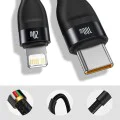 Baseus - Кабел за данни Flash Series 2in1 (CA1T2-F01) - Type-C към Type-C, Lightning 100W, 1.2m - Черен