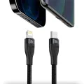 Baseus - Кабел за данни Flash Series 2in1 (CA1T2-F01) - Type-C към Type-C, Lightning 100W, 1.2m - Черен