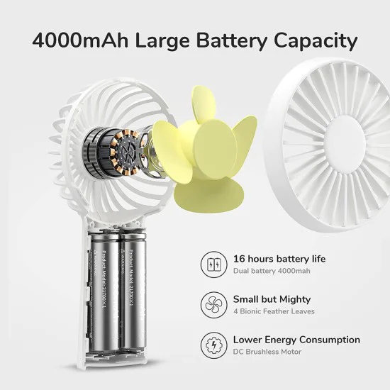 Портативен вентилатор 4000mAh - JisuLife (F2B) - розов