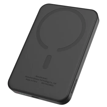 Baseus - Power Bank Mini (P10022107113-00) - Type-C, MagSafe зареждане, 20W, 5000mAh, с кабел Type-C, 30 см - Черен
