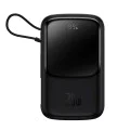 Външен пакет батерии 2x Lightning, Type-C, USB, 20W, 10000mAh + Type-C кабел, 3A - Baseus Qpow Pro (PPQD020001) - черен