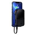 Външен пакет батерии 2x Lightning, Type-C, USB, 20W, 10000mAh + Type-C кабел, 3A - Baseus Qpow Pro (PPQD020001) - черен