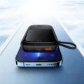 Външен пакет батерии 2x Lightning, Type-C, USB, 20W, 10000mAh + Type-C кабел, 3A - Baseus Qpow Pro (PPQD020001) - черен