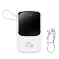 Външен пакет батерии Lightning, 2x Type-C, USB, 22,5 W, 10000 mAh + Type-C кабел, 3 A - Baseus Qpow Pro (PPQD020102) - бял