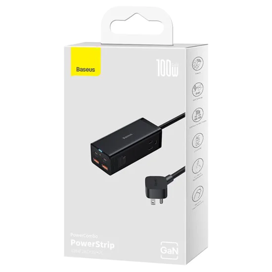 GaN3 Pro 100W захранващо зарядно/кабел - Baseus (PSZM000201) - черен