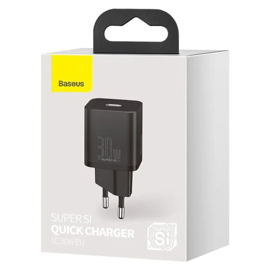 Зарядно устройство Priza, USB-C, 30W - Baseus Super Si (CCSUP-J01) - черно
