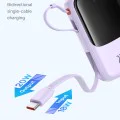 Външен батериен пакет Lightning, 2x Type-C, USB, 22.5W, 10000mAh + Type-C кабел - Baseus Qpow Pro+ (P10067101513-00) - лилав