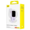 Външен батериен пакет Lightning, 2x Type-C, USB, 22.5W, 10000mAh + Type-C кабел - Baseus Qpow Pro+ (P10067101513-00) - лилав