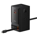 Зарядно устройство 3 x AC, USB, Type-C с кабел Type-C, 65 W, щепсел за САЩ - Baseus (PSLR000101) - черно