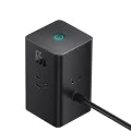 Зарядно устройство 3 x AC, USB, Type-C с кабел Type-C, 65 W, щепсел за САЩ - Baseus (PSLR000101) - черно