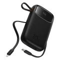 Външен пакет батерии 2x Lightning, 3x Type-C, 2x USB, 22.5W, 10000mAh + Type-C кабел, 30cm - Baseus Qpow Pro+ (P1005555003113-00) - черен