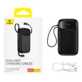 Външен пакет батерии 2x Lightning, 3x Type-C, 2x USB, 22.5W, 10000mAh + Type-C кабел, 30cm - Baseus Qpow Pro+ (P1005555003113-00) - черен