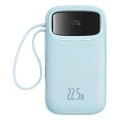Външен пакет батерии 2x Lightning, 3x Type-C, 2x USB, 22.5W, 10000mAh + Type-C кабел, 30cm - Baseus Qpow Pro+ (P1005555003313-00) - син