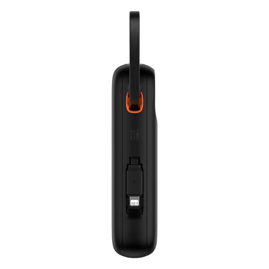 Baseus - Power Bank Qpow Pro+ (P10055002113-00) - Lightning, 2x Type-C, USB, 22.5W, 20000mAh, Кабел Type-C, 30 см - Черен