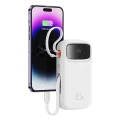 Baseus - Power Bank Qpow Pro+ (P10055002223-00) - Lightning, 2x Type-C, USB, 22.5W, 20000mAh, Кабел Type-C, 30 см - Бял