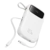 Baseus - Power Bank Qpow Pro+ (P10055002223-00) - Lightning, 2x Type-C, USB, 22.5W, 20000mAh, Кабел Type-C, 30 см - Бял