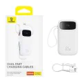 Baseus - Power Bank Qpow Pro+ (P10055002223-00) - Lightning, 2x Type-C, USB, 22.5W, 20000mAh, Кабел Type-C, 30 см - Бял
