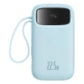 Baseus - Power Bank Qpow Pro+ (P10055002313-00) - Lightning, 2x Type-C, USB, 22.5W, 20000mAh, Кабел Type-C, 30 см - Син