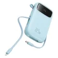Baseus - Power Bank Qpow Pro+ (P10055002313-00) - Lightning, 2x Type-C, USB, 22.5W, 20000mAh, Кабел Type-C, 30 см - Син