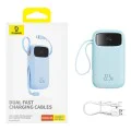 Baseus - Power Bank Qpow Pro+ (P10055002313-00) - Lightning, 2x Type-C, USB, 22.5W, 20000mAh, Кабел Type-C, 30 см - Син