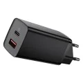 Baseus - Зарядно за стена GaN Lite (CCGAN2L-B01) - Бързо зарядно, USB, Type-C, 65W - Черно