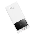 Външен пакет батерии 2x USB, Type-C, Micro-USB, 22.5W, 20000mAh + Type-C кабел, 3A, 30cm - Baseus Star-Lord (PPXJ080002) - Бял