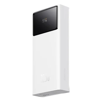 Външен пакет батерии 2x USB, Type-C, Micro-USB, 22.5W, 20000mAh + Type-C кабел, 3A, 30cm - Baseus Star-Lord (PPXJ080002) - Бял