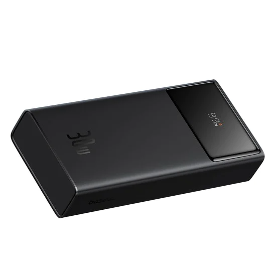 Външен пакет батерии 2x USB, Type-C, Micro-USB, 30W, 20000mAh + Type-C кабел, 3A, 30cm - Baseus Star-Lord (P1002290904113-00) - Черен
