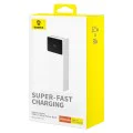 Външен пакет батерии 2x USB, Type-C, Micro-USB, 30W, 20000mAh + Type-C кабел, 3A, 30cm - Baseus Star-Lord (P10022904213-00) - Бял