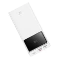 Външен пакет батерии 2x USB, Type-C, Micro-USB, 30W, 20000mAh + Type-C кабел, 3A, 30cm - Baseus Star-Lord (P10022904213-00) - Бял