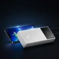 Външен пакет батерии 2x USB, Type-C, Micro-USB, 30W, 20000mAh + Type-C кабел, 3A, 30cm - Baseus Star-Lord (P10022904213-00) - Бял