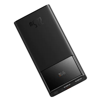 Външен пакет батерии 2x USB, Type-C, Micro-USB, 22.5W, 10000mAh + Type-C кабел, 3A, 30cm - Baseus Star-Lord (PPXJ100001) - черен