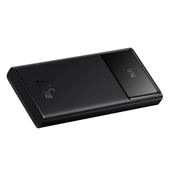 Външен пакет батерии 2x USB, Type-C, Micro-USB, 22.5W, 10000mAh + Type-C кабел, 3A, 30cm - Baseus Star-Lord (PPXJ100001) - черен