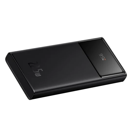 Външен пакет батерии 2x USB, Type-C, Micro-USB, 22.5W, 10000mAh + Type-C кабел, 3A, 30cm - Baseus Star-Lord (PPXJ100001) - черен