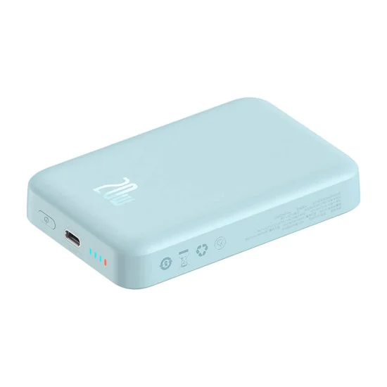 USB-C външна батерия, MagSafe, 10000mAh, 20W - Baseus Magnetic Mini (PPCX110103) - син