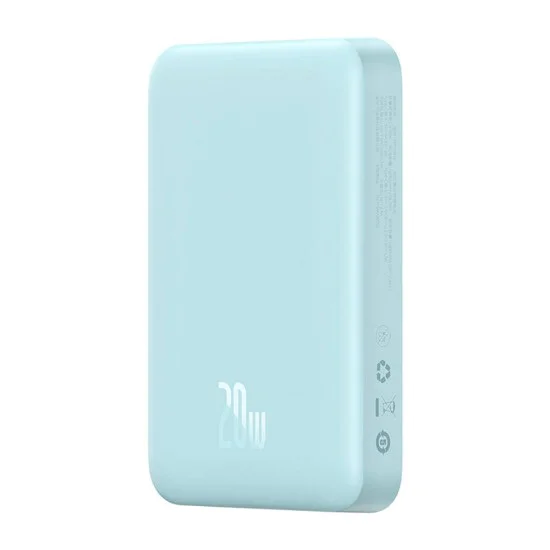 USB-C външна батерия, MagSafe, 10000mAh, 20W - Baseus Magnetic Mini (PPCX110103) - син