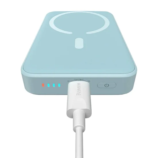 USB-C външна батерия, MagSafe, 10000mAh, 20W - Baseus Magnetic Mini (PPCX110103) - син